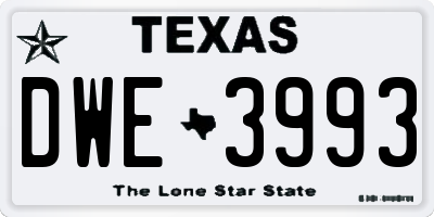 TX license plate DWE3993