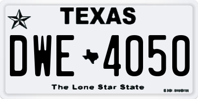 TX license plate DWE4050