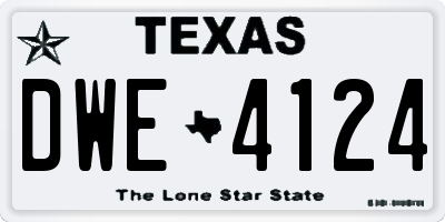 TX license plate DWE4124