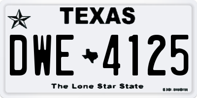 TX license plate DWE4125