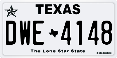 TX license plate DWE4148