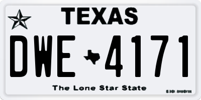 TX license plate DWE4171