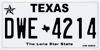 TX license plate DWE4214