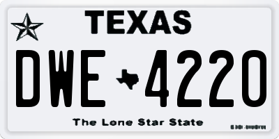TX license plate DWE4220