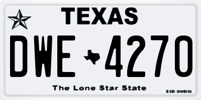 TX license plate DWE4270