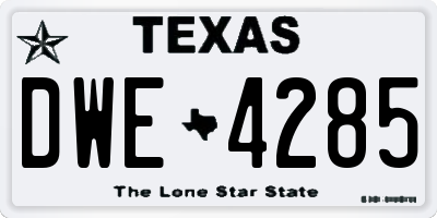TX license plate DWE4285