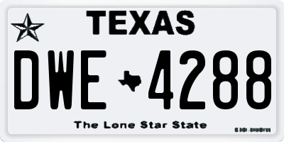 TX license plate DWE4288