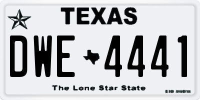 TX license plate DWE4441