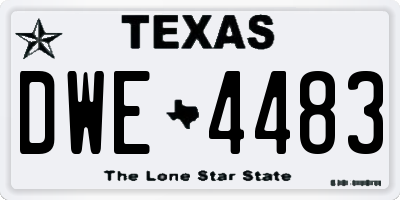 TX license plate DWE4483