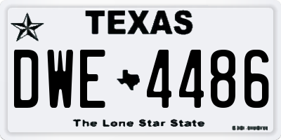 TX license plate DWE4486