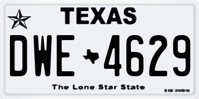 TX license plate DWE4629