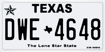 TX license plate DWE4648