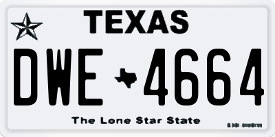 TX license plate DWE4664