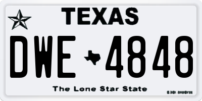 TX license plate DWE4848
