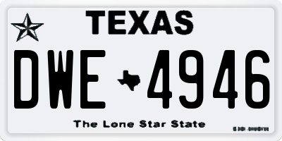 TX license plate DWE4946