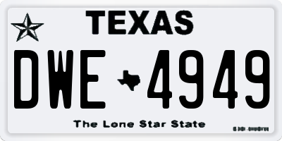 TX license plate DWE4949