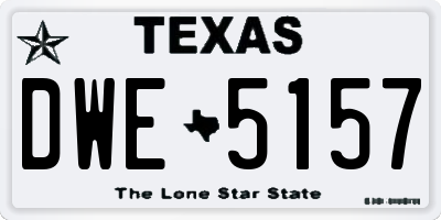 TX license plate DWE5157