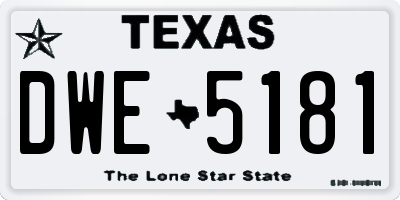 TX license plate DWE5181