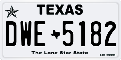 TX license plate DWE5182