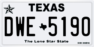 TX license plate DWE5190