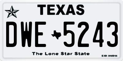 TX license plate DWE5243