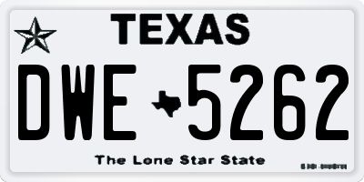 TX license plate DWE5262