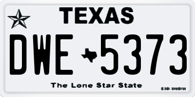 TX license plate DWE5373