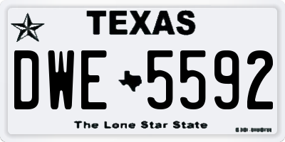 TX license plate DWE5592