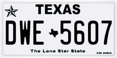TX license plate DWE5607