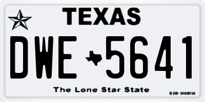 TX license plate DWE5641
