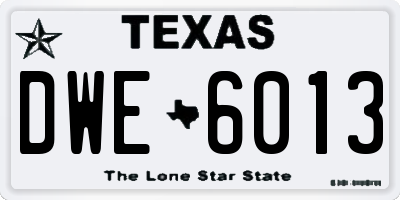 TX license plate DWE6013