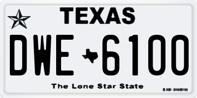 TX license plate DWE6100
