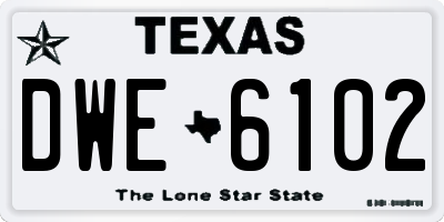 TX license plate DWE6102