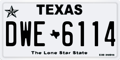 TX license plate DWE6114