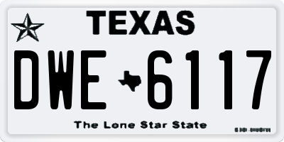 TX license plate DWE6117