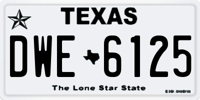 TX license plate DWE6125