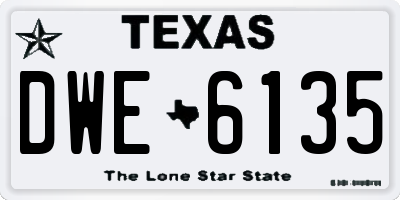 TX license plate DWE6135