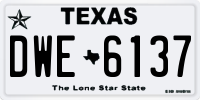 TX license plate DWE6137