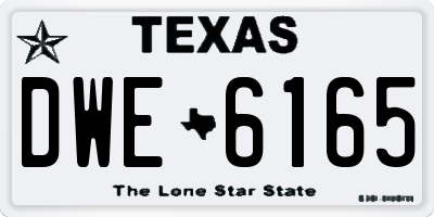 TX license plate DWE6165