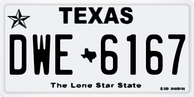 TX license plate DWE6167