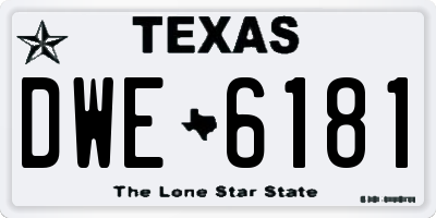 TX license plate DWE6181