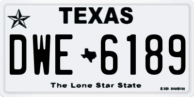 TX license plate DWE6189