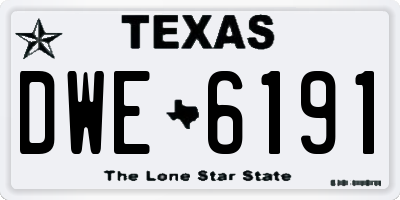 TX license plate DWE6191