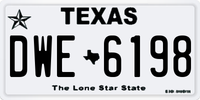 TX license plate DWE6198