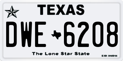 TX license plate DWE6208