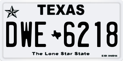TX license plate DWE6218