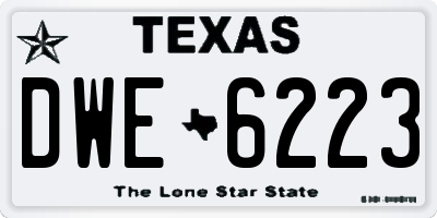 TX license plate DWE6223