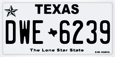 TX license plate DWE6239