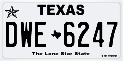 TX license plate DWE6247