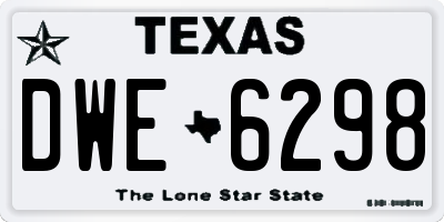 TX license plate DWE6298
